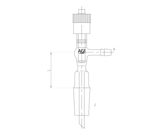 62-2093-96 Dropping Tube with High Vacuum Greaseless Valve Core Rod Material: PTFE 2494-1L