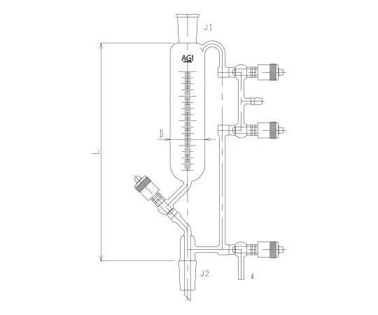 63-2589-25 Whitmer Separable with High Vacuum Greaseless Valve 3670-100V-3L