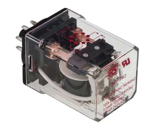 63-4604-56 RS PRO, 230V ac Coil Non-Latching Relay DPDT, 10A Switching Current Plug In, 2 Pole 348-762