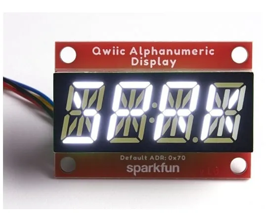 67-0421-87 SparkFun Qwiic Alphanumeric Display - White COM-18565