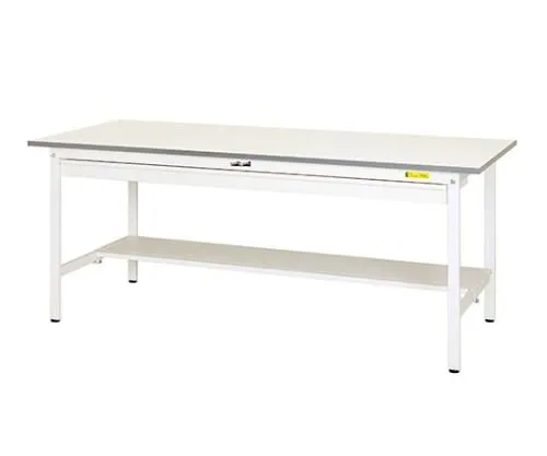61-3744-96 Work Table 150 Series with Fixed Wide Drawer H740mm with Single-Sided Shelf Board SUP-960WT-WW