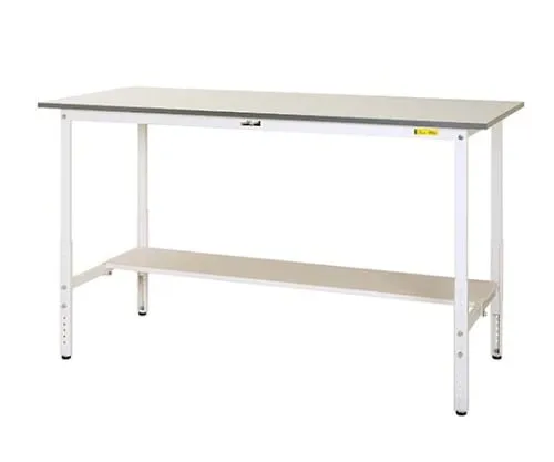61-3741-74 Work Table 150 Series Height Adjustment Type H900 - H1200mm with Single-Sided Shelf Board SUPAH-660T-WW