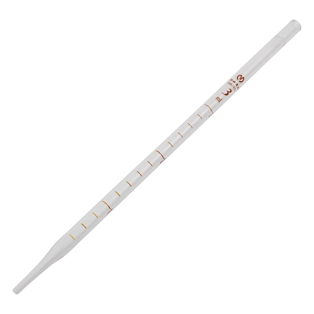 6-280-02 Measuring Pipette (Easy-View Printed Scale, Hard Glass) 3mL 10 Pieces