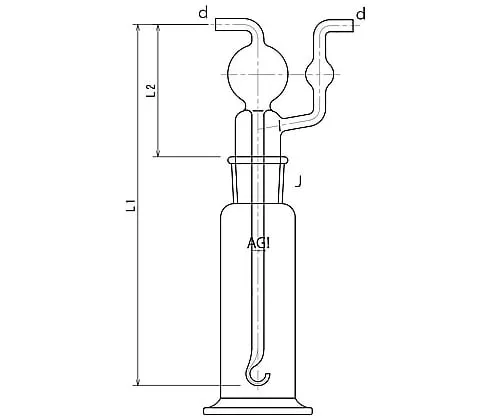 61-3630-23 Dressel Type Gas-Washing Bottle 1000mL 4108-1000