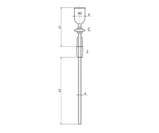 61-0188-76 Injection Roth Glass Cock 50mL 3792-50G-4L