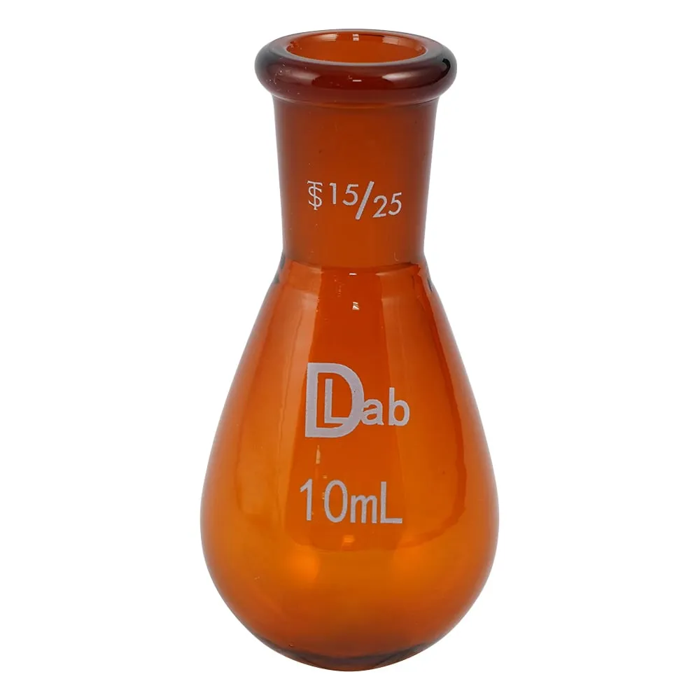 3-9675-01 Common Sliding Eggplant-Shaped Flask (Amber) 10mL 15/25