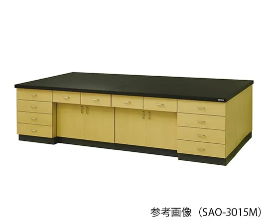 3-7740-01 Laboratory center bench (Wood Style Type) 1800 × 1200 × 800mm SAO-1812M
