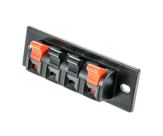 63-4610-51 RS PRO Panel Mount Speaker Terminal Socket, 4 Way, 3A, Quick Connect Termination 392-683