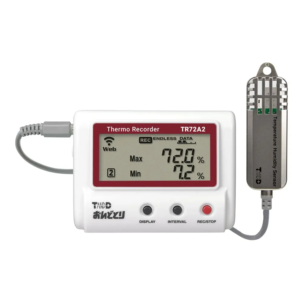 4-1098-11-56 Temperature and Humidity Data Logger Ondotori (Wireless LAN) with English Calibration Certificate TR72A2-S