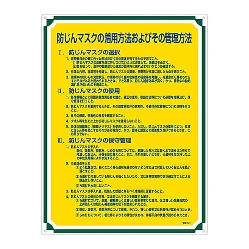61-3385-87 Sign For Management How To Wear and Maintain Your Dust Respirator" Management 121 50121