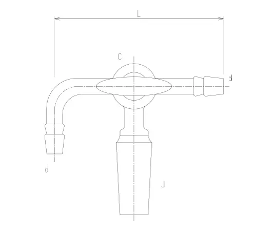 62-2093-51　［Discontinued］Sliding Three-Way Cock Type IV Male Glass Cock　2459-1L