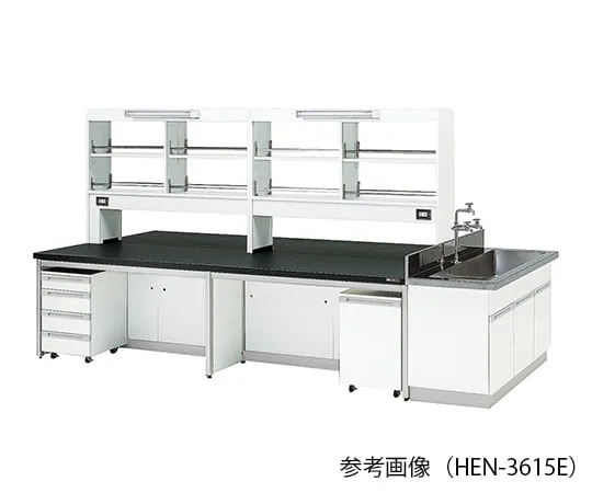 3-7906-01 Laboratory center bench (Frame Type) 2400 x 1200 x 800/1870mm with LED lighting HEN-2412E