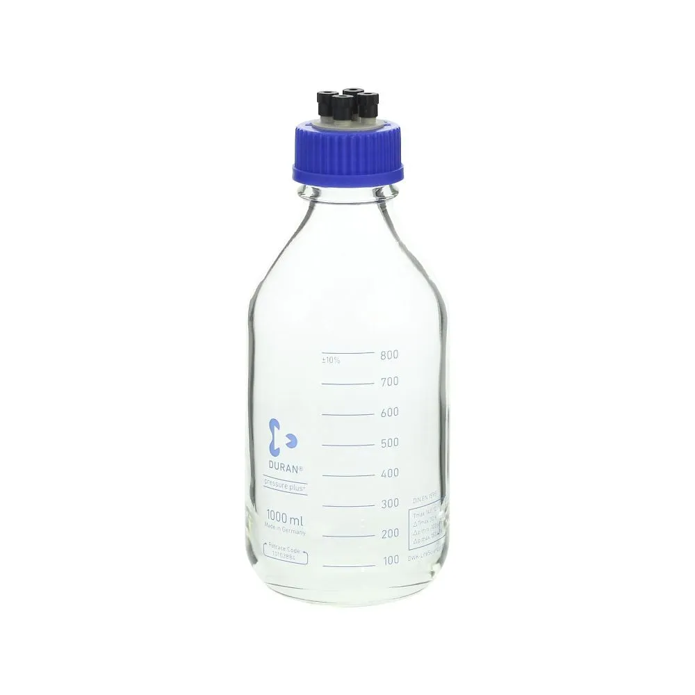 61-4412-09 HPLC Screw Cap Bottle with 4 Port Cap 1L 017270-1000A