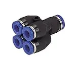61-7641-57 Corrosion Resistance Equivalent To Stainless Steel (SUS303) Fitting Different Diameter Double Y φ6-φ4 SPRG6-4