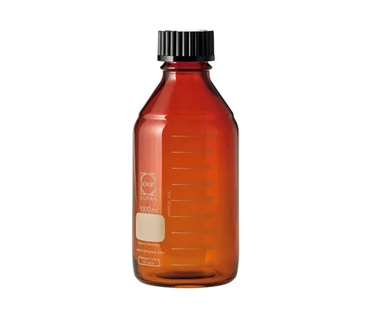 61-4411-38 Screw Cap Bottle (Medium Bottle) Amber with Black Cap 1L 017210-10002A
