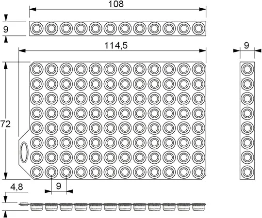 4-1087-18 Push Cap 8 capband Gray for 96 well format MP53092