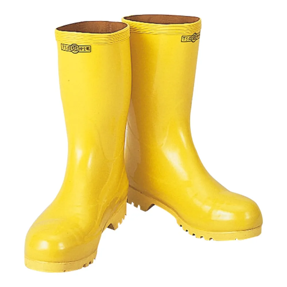 6-9275-01 Safety Long Rubber Boots (Chemical Protective Boots) With Toe Box toe For Light Work 24cm Yellow RS-2