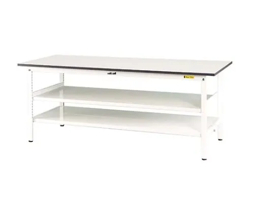 61-3743-76 Work Table 150 Series with Fixed Intermediate Shelf H740mm with Double-Sided Shelf Board SUP-660TTF-WW