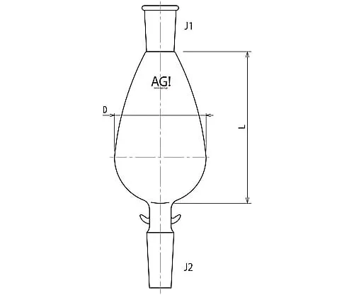 61-3626-36 KD Concentrated Flask 50mL 24/40・24/40 3222-500-4L
