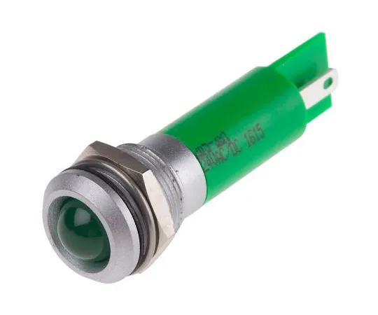 63-4585-58 RS PRO Green Indicator, 24 V ac/dc, 12mm Mounting Hole Size, Solder Tab Termination, IP67 205-381