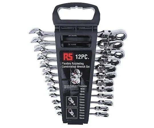 63-4633-62 RS PRO 12 Piece Chrome Vanadium Steel Spanner Set 487-268
