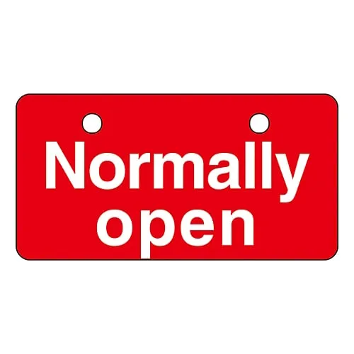 61-3399-68 English Letters Valve Open and Closed Sign Normally Open (Red) V-3 168003