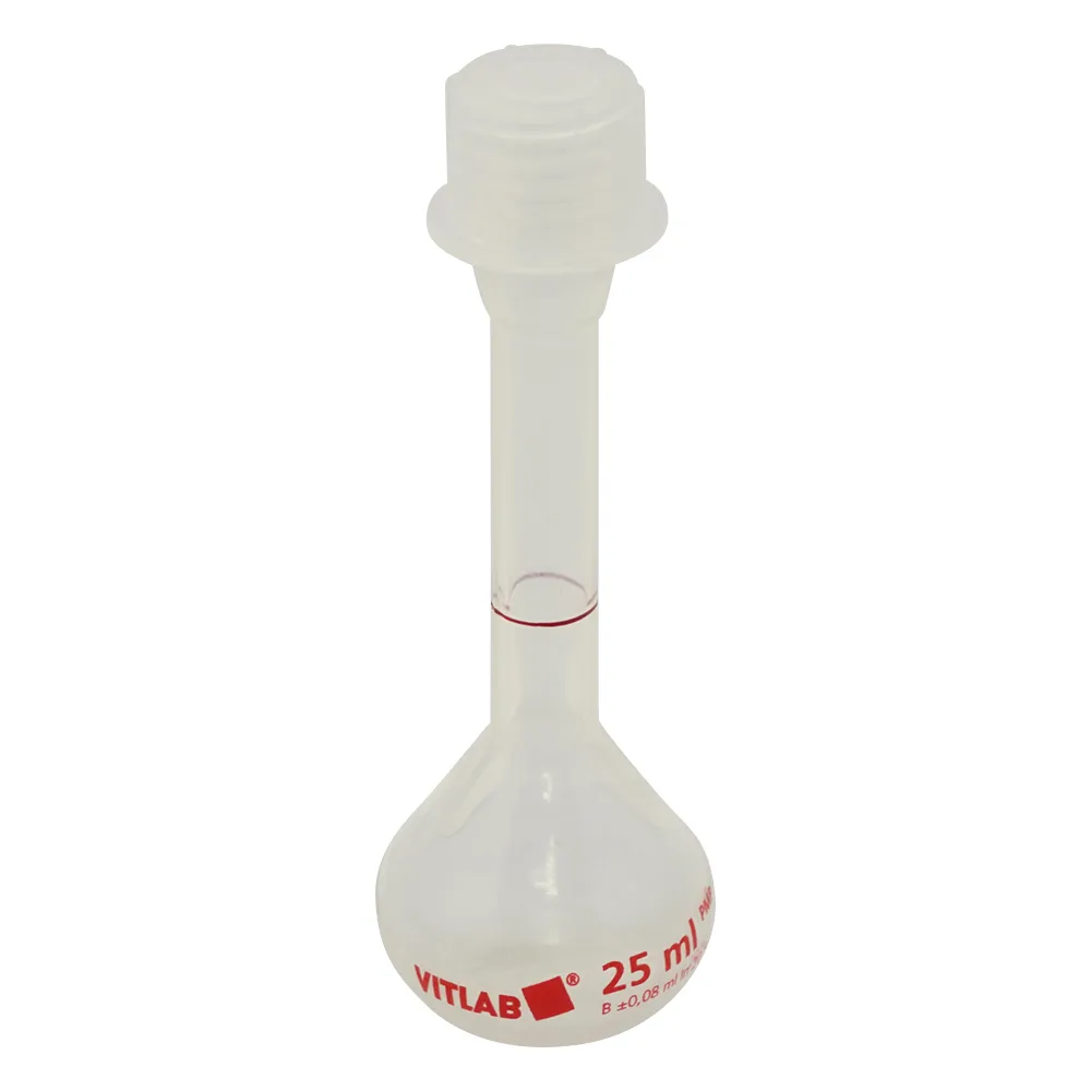 5-5362-01-56 EM Euro PMP Volumetric Flask (with Cap) Transparent 25mL with English Calibration Certificate 671895