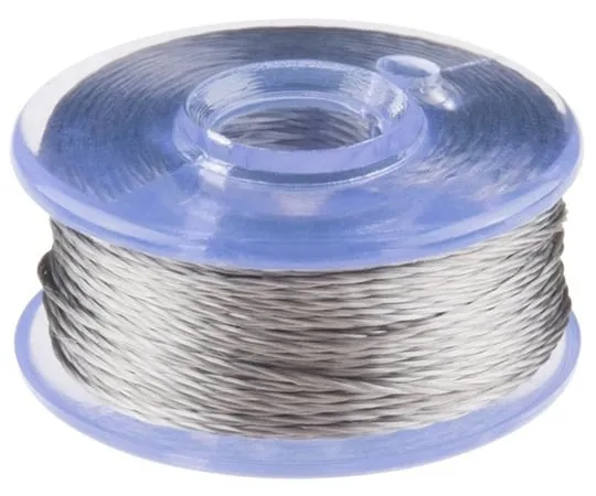 67-0422-23 Conductive Thread Bobbin - 12m (Smooth, Stainless Steel) DEV-13814