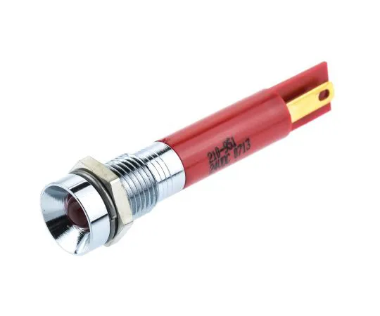 63-4587-15 RS PRO Red Indicator, 24 V dc, 8mm Mounting Hole Size, Solder Tab Termination 210-951