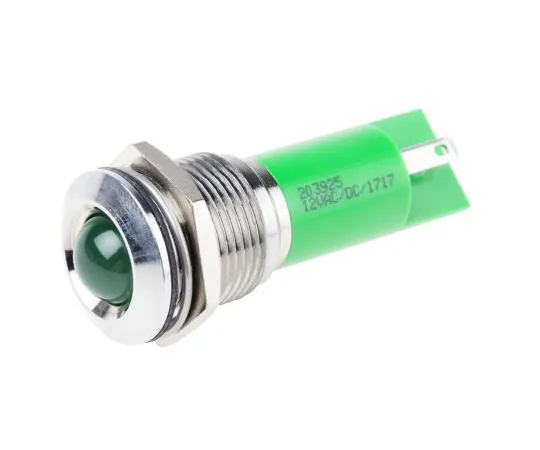 63-4585-09 RS PRO Green Indicator, 12 V, 16mm Mounting Hole Size, Solder Tab Termination 203-925