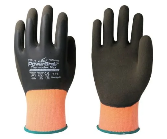 4-5350-01 Cold Protection Natural Rubber Coated Gloves PowerGrab ThermodexMax S 329-S