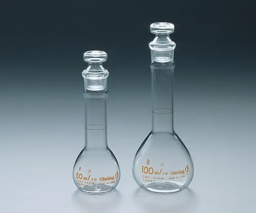 61-0101-02-24 Short Type Volumetric Flask, White, 50 ml (1 Piece) with JCSS Calibration Certificate CL24-1-1