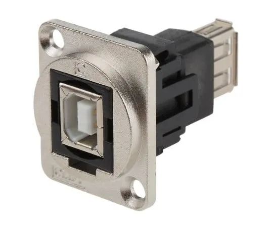 63-3000-24 RS Pro 2 Port Straight Panel Mount Female to Female Version USB 2.0 A, USB 2.0 B USB Adaptor 907-5628