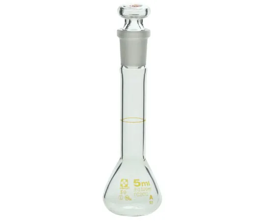 6-240-21-20 Volumetric Flask (Full Volume Flask, Super Grade) White 5mL with Calibration Certificate 020060-5