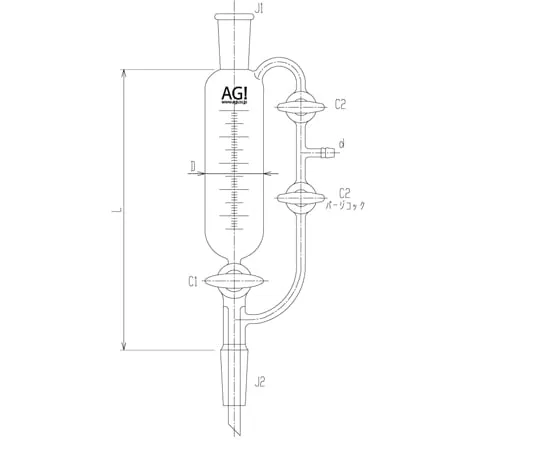65-1837-61 Semi Micro Whitmer Separable Glass Cock 30 mL 160 mm 3670-30-1M