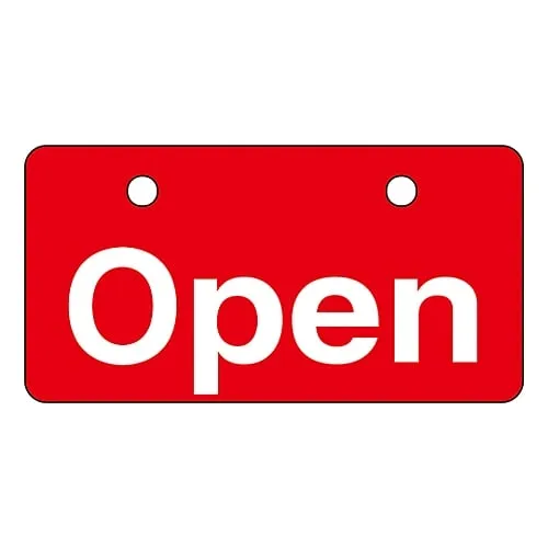 61-3399-66 English Letters Valve Open and Closed Sign Open (Red) V-1 168001