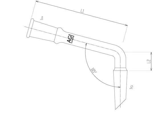65-1838-36 L-Shaped Connecting Tube 15/20 2574-1M-150