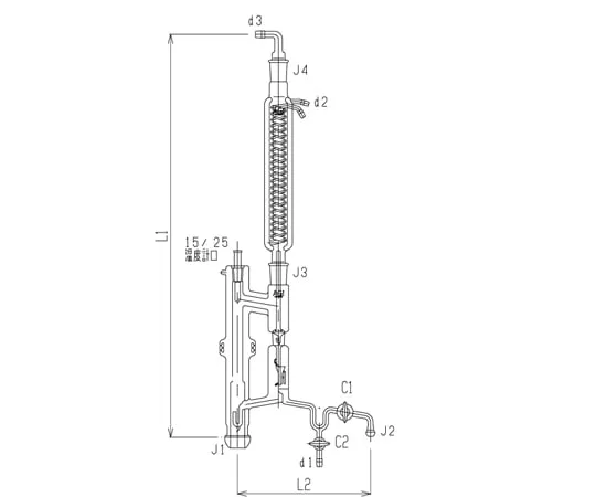65-1839-44 Horizontal Automatic Recirculator (Double Tube Condenser Type) Glass Cock 18/9 3550-JC-D
