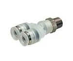 61-7646-27 Tube Fitting PP Branch Y M3 x 0.5 PPX4-M3SUS