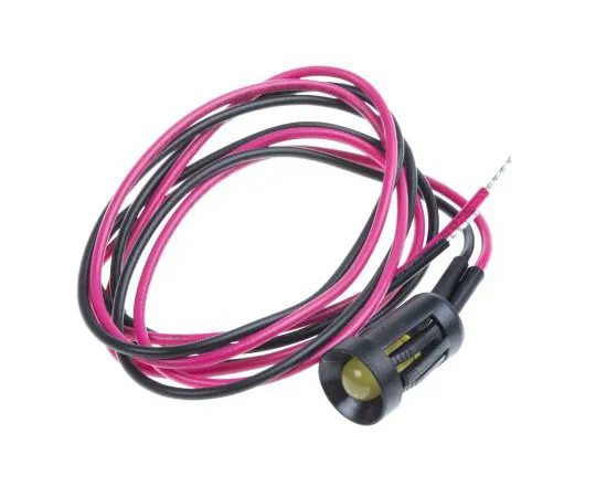63-4585-19 RS PRO Yellow Indicator, 12 V dc, 8mm Mounting Hole Size, Lead Wires Termination 204-108