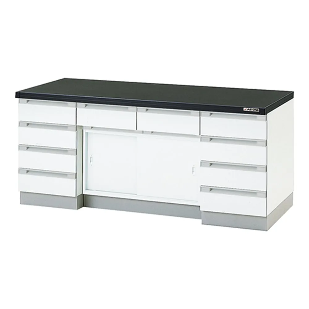 3-5830-41 Side Laboratory Bench (Wooden Type, Sliding Door Type) 1800 x 750 x 800mm SQA-1875R