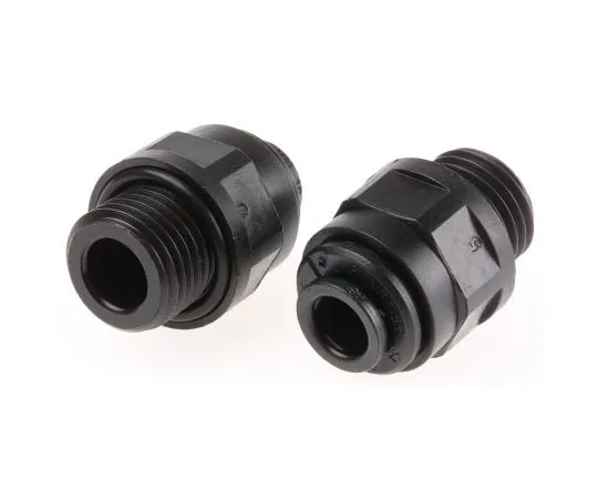 63-4986-05 John Guest Pneumatic Straight Threaded-to-Tube Adapter, G 1/4 Male, Push In 6 mm PM010612E