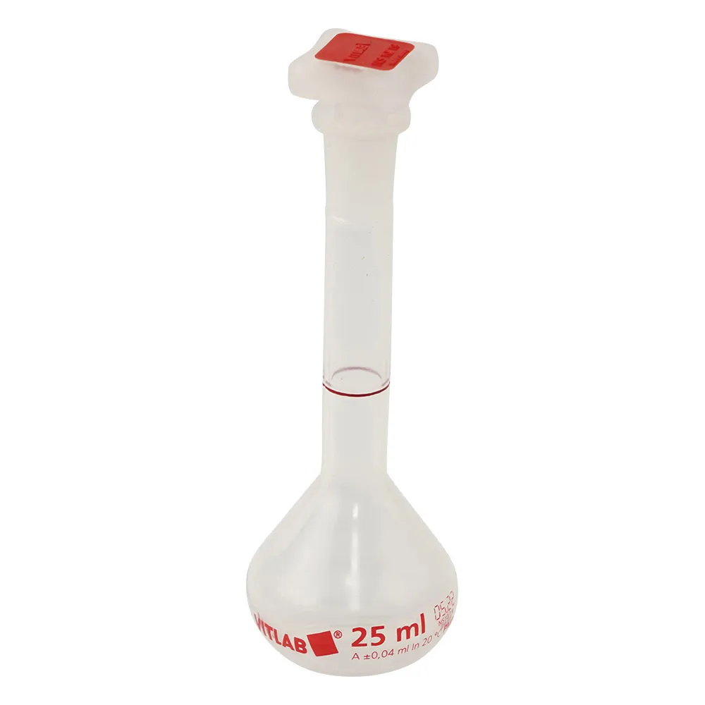 1-5962-01-20 EM Euro PMP Volumetric Flask (with PP Plug) Class A 25mL with Calibration Certificate 67104