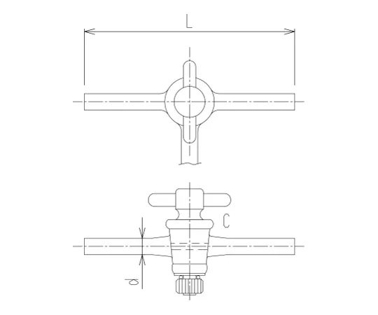 62-2090-03　［Discontinued］PTFE Three-Way Stopper 1/5 Taper PTFE Stopper/Without Rubber Stopper　2124-16