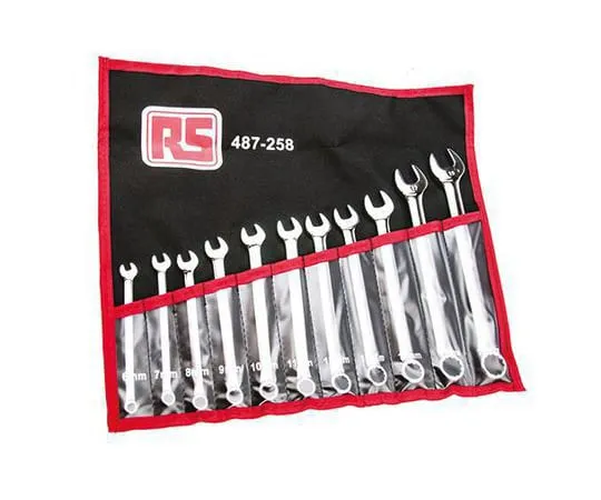 63-4633-60 RS PRO 11 Piece Chrome Vanadium Steel Spanner Set 487-258