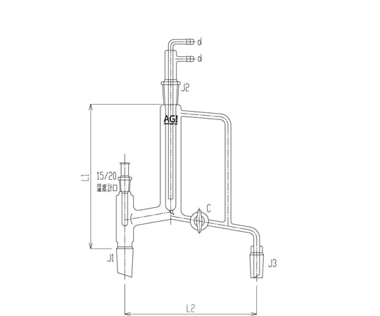 65-1838-83 Semi-Micro Manual Reflux Glass Cock 15/20 3534-1M