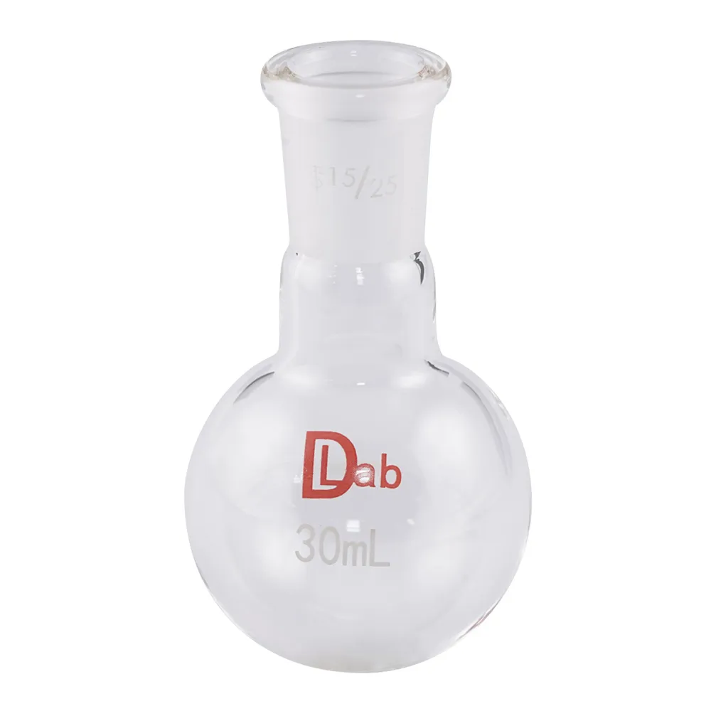 3-9641-01 Common Sliding Round Bottom Flask (Borosilicate Glass-1) 30mL 15/25