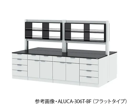 4-3420-01 Central Laboratory Table (Steel Cabinet Type/with Storage Shelf Unit) Chemical Type 1800 x 1650 x 850/1900 mm ALUCB-186T-BF