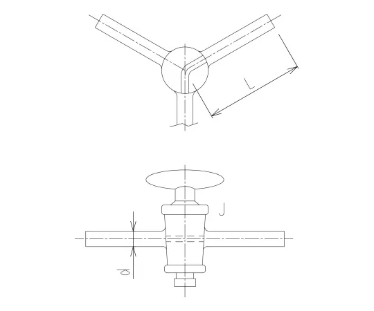 62-2090-59　［Discontinued］Y-Type Three-Way Tap Glass Cock Without Rubber Stopper　2178-126
