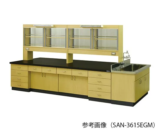 3-7742-01 Laboratory center bench (Wood Style Type) 2400 × 1500 × 800/1870mm SAN-2415EGM
